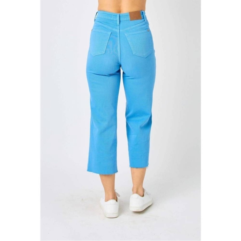 Judy Blue High Waist Crop Wide Leg Women's Blue Jeans Size 11/30 Style#JB88843 C - Picture 2 of 9